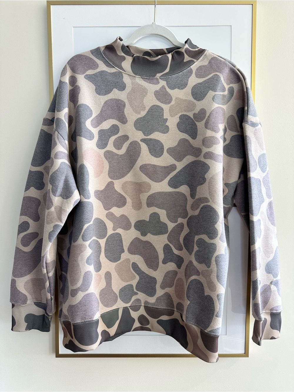 Hey Sister Boutique Camouflage Crewneck Sweater - Neutral Camo